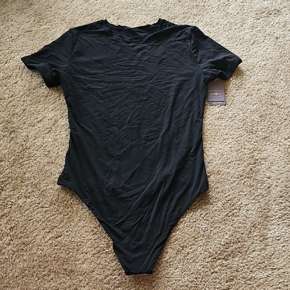 Women's Luxury Collection Short Sleeve Bodysuit - Auden Black Size MEDIUM